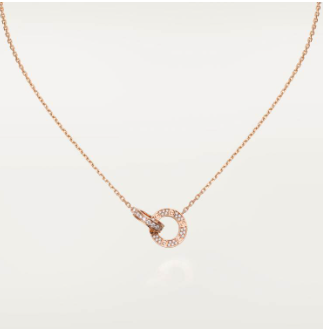 LOVE Collection Circular Pendant Necklace Single, Double, or Triple Ring Chain with Diamond Accents