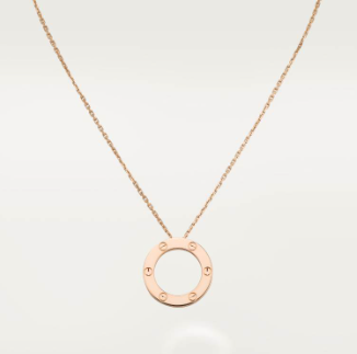 LOVE Collection Circular Pendant Necklace Single, Double, or Triple Ring Chain with Diamond Accents