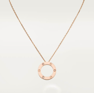 LOVE Collection Circular Pendant Necklace Single, Double, or Triple Ring Chain with Diamond Accents